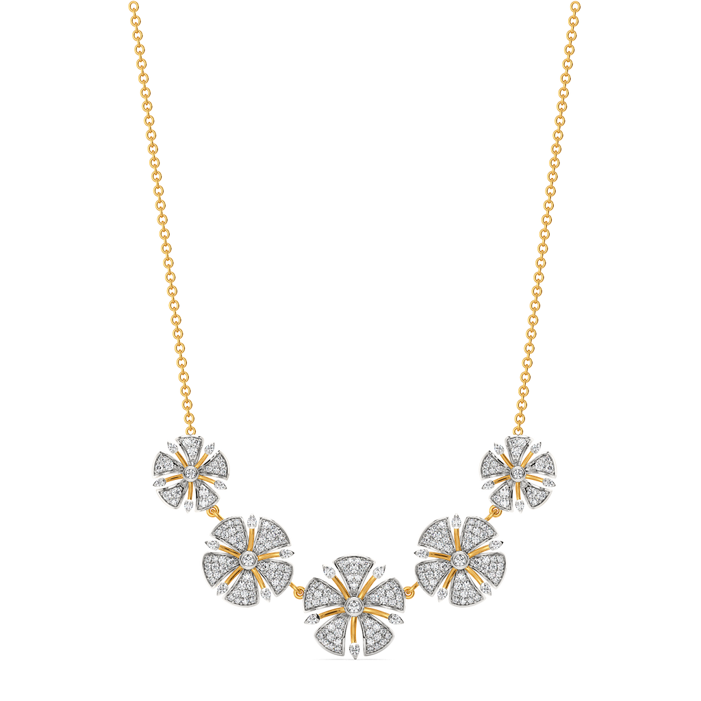Floral Cues Diamond Necklaces