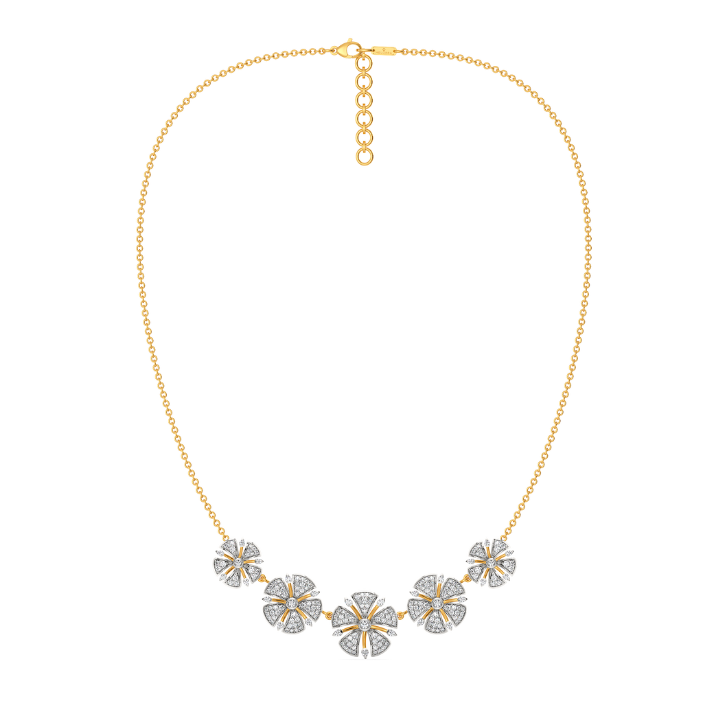 Floral Cues Diamond Necklaces