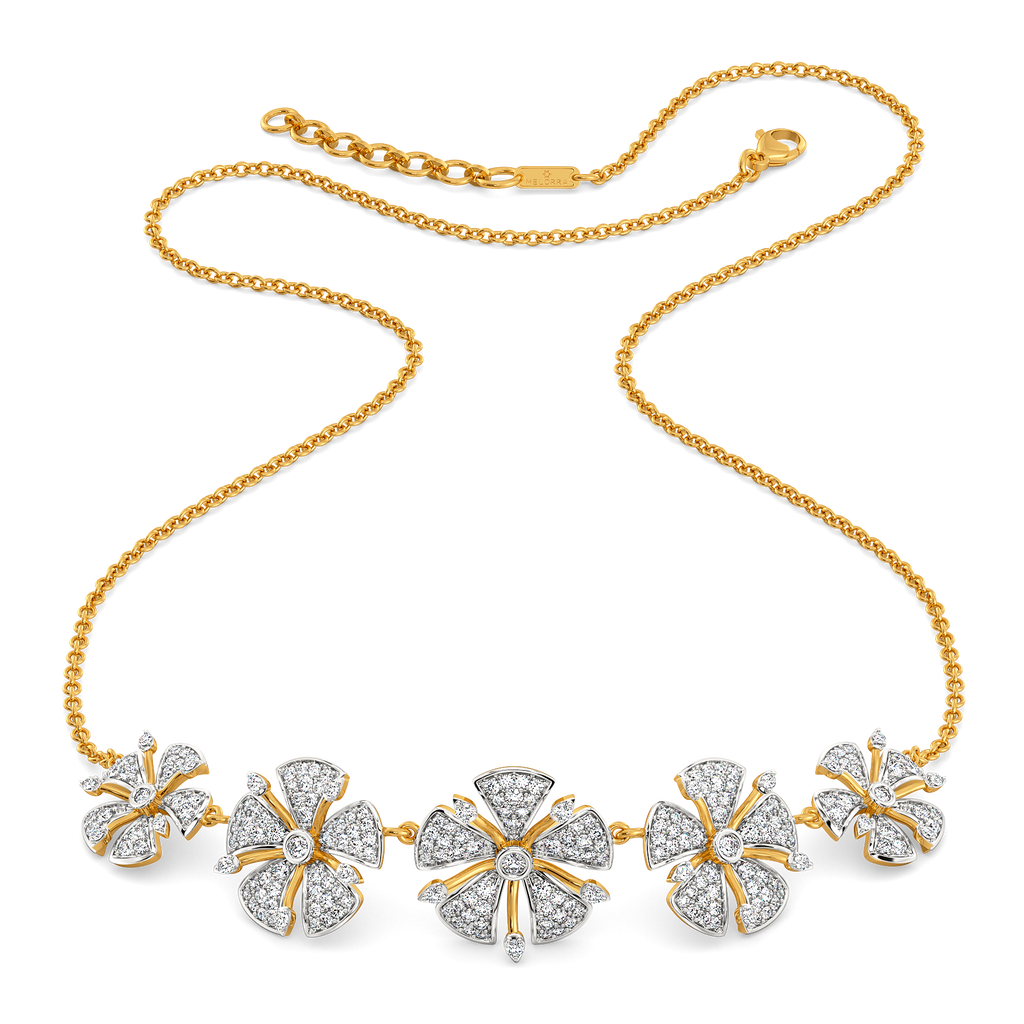 Floral Cues Diamond Necklaces