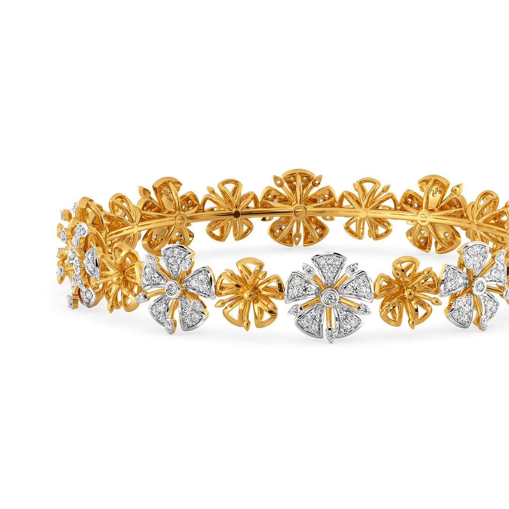 Floral Cues Diamond Bangles