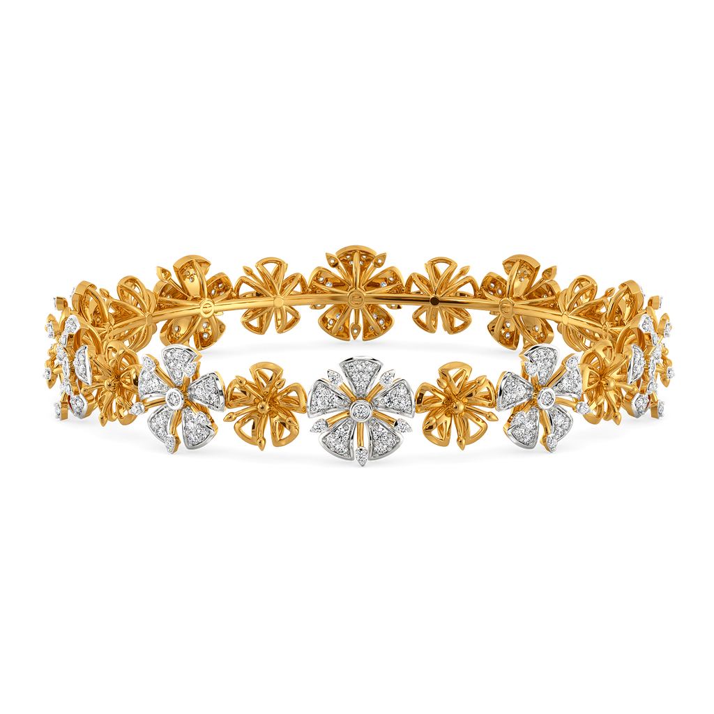 Floral Cues Diamond Bangles
