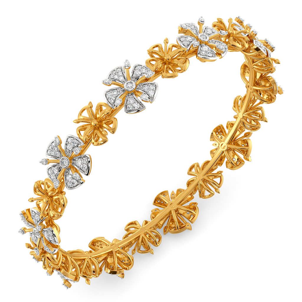 Floral Cues Diamond Bangles