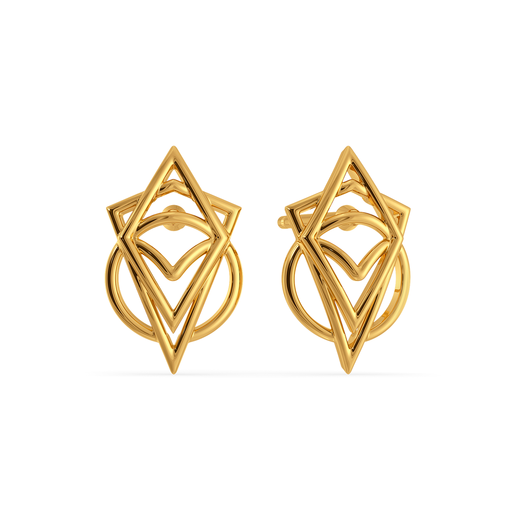 Orbital Spikes Gold Earrings