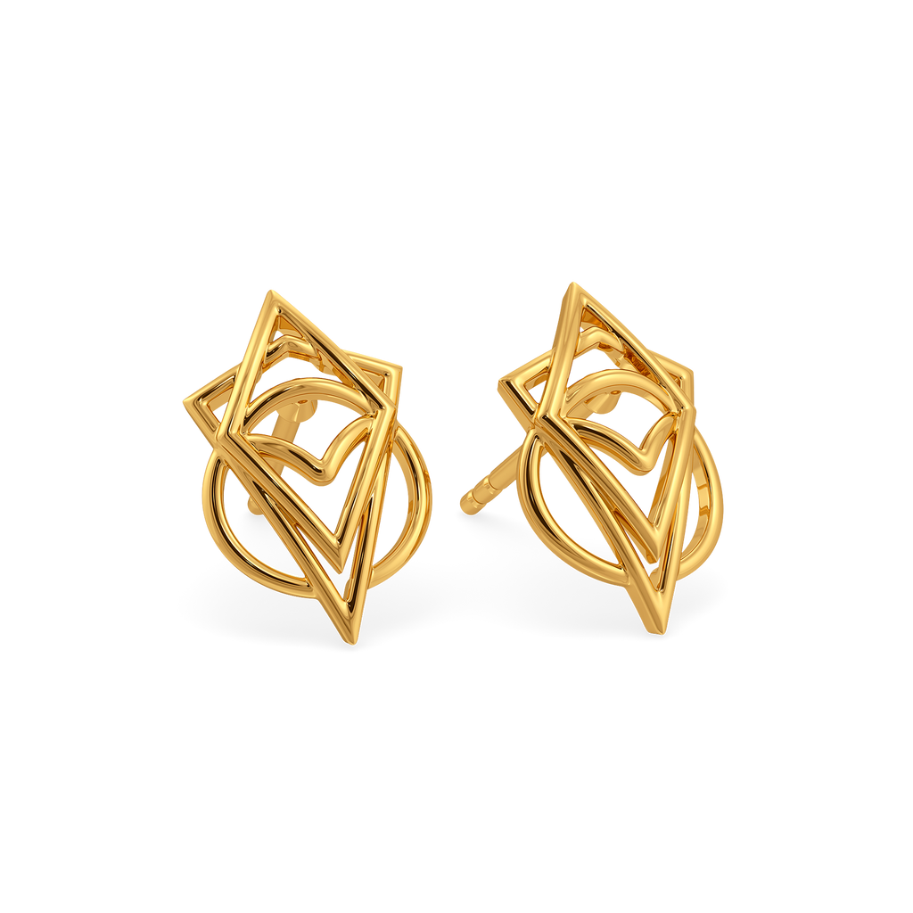 Orbital Spikes Gold Earrings