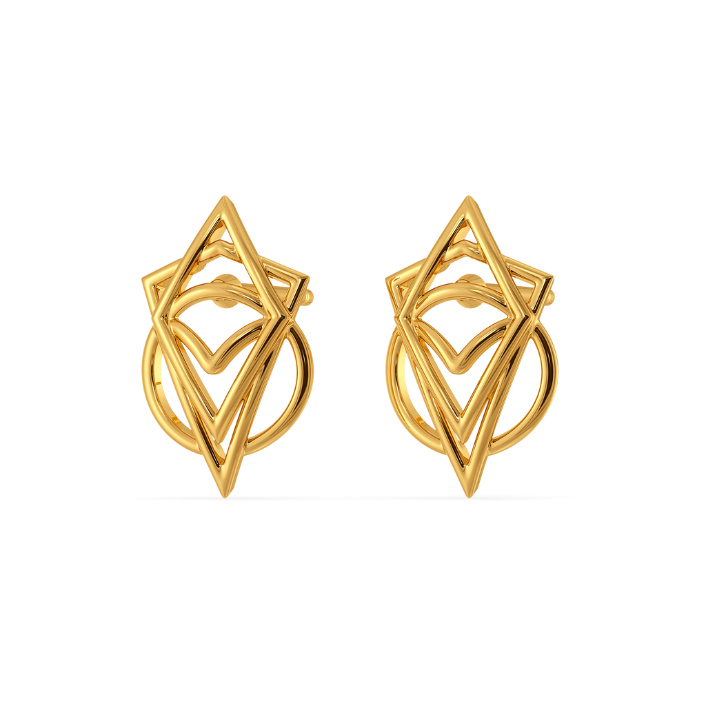 Orbital Spikes Gold Earrings