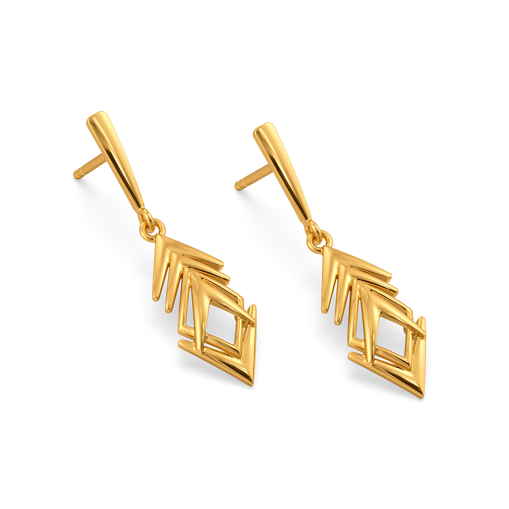 Nebula Edge Gold Earrings