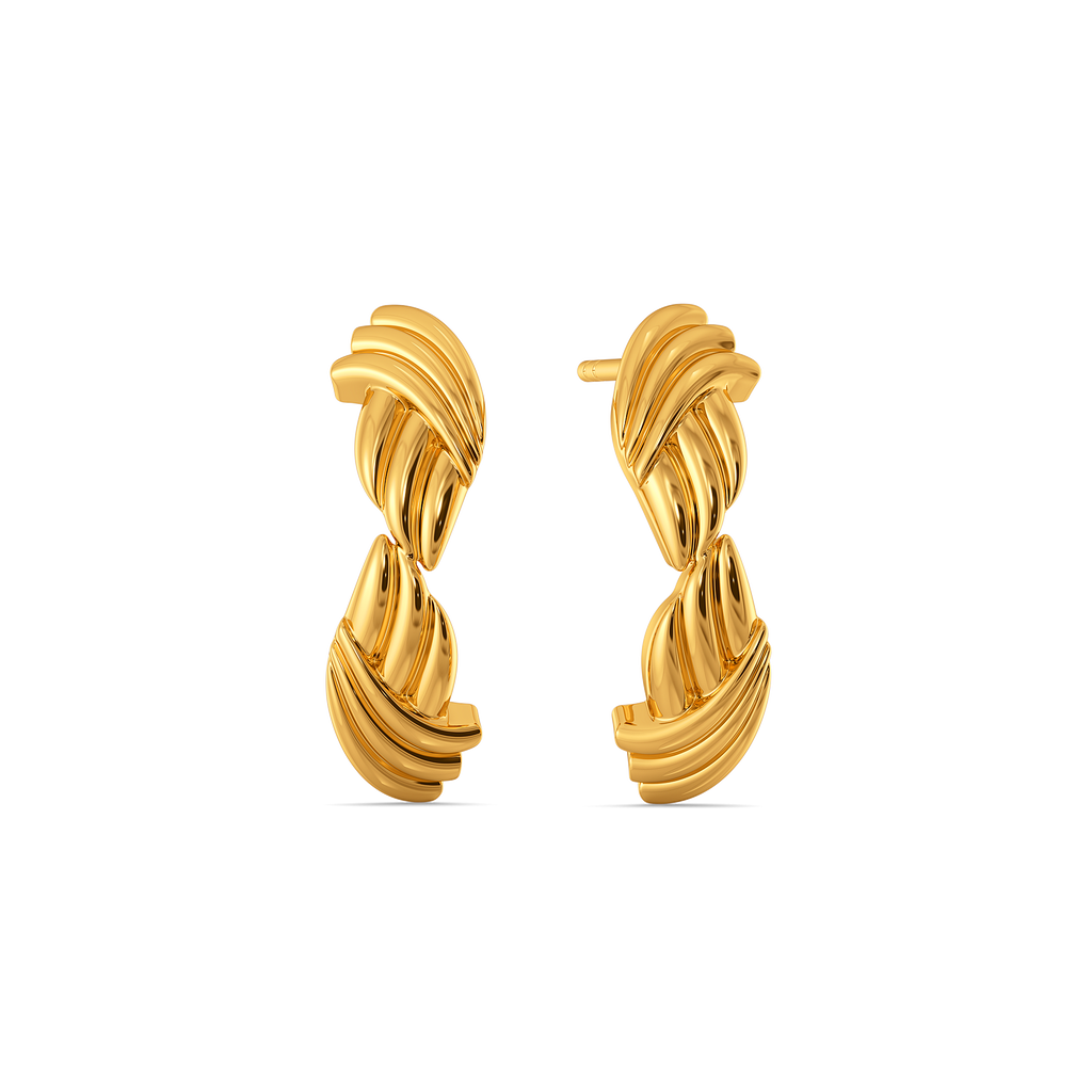 Stripes for a Minimalist Gold Earrings