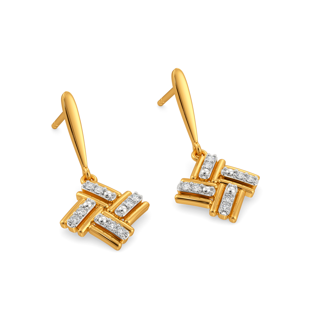 Matching the Stripes Diamond Earrings