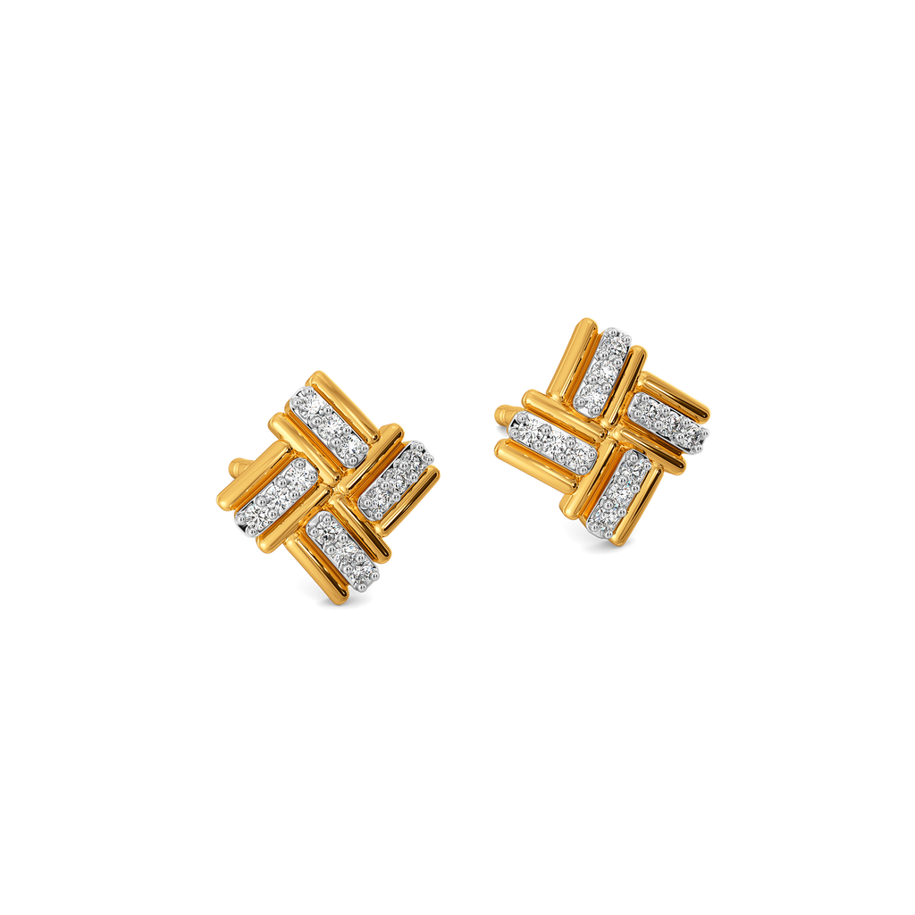 Matching the Stripes Diamond Earrings
