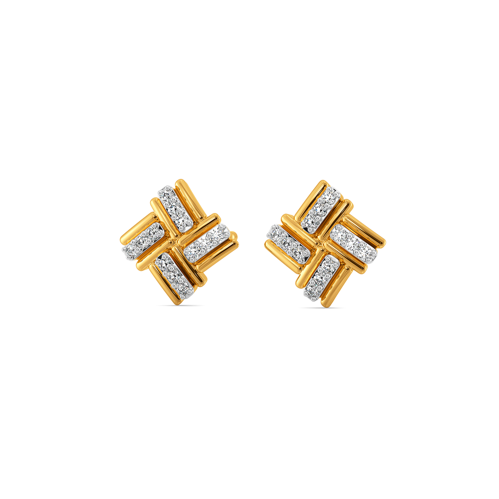 Matching the Stripes Diamond Earrings