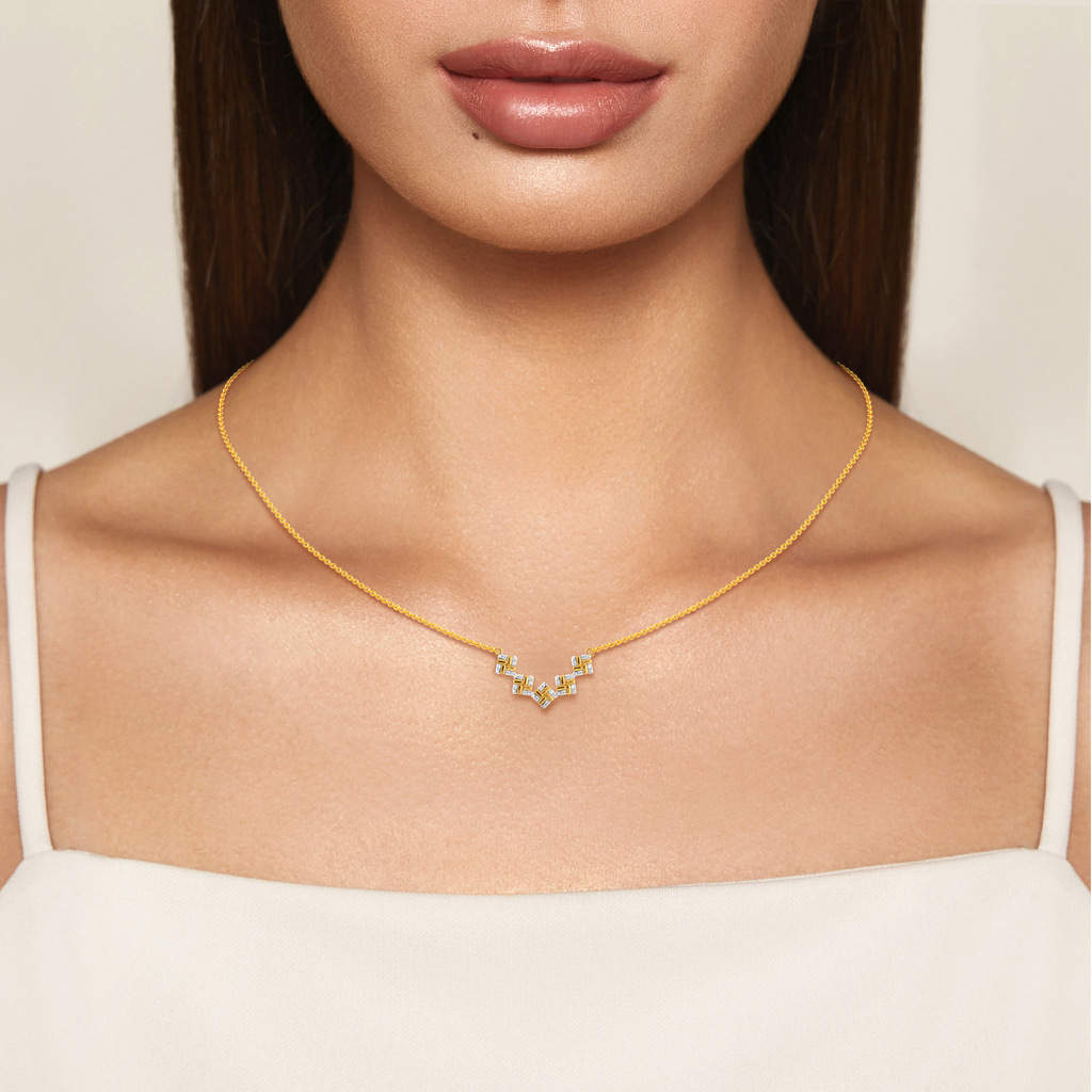 Winter Stripes Diamond Necklaces