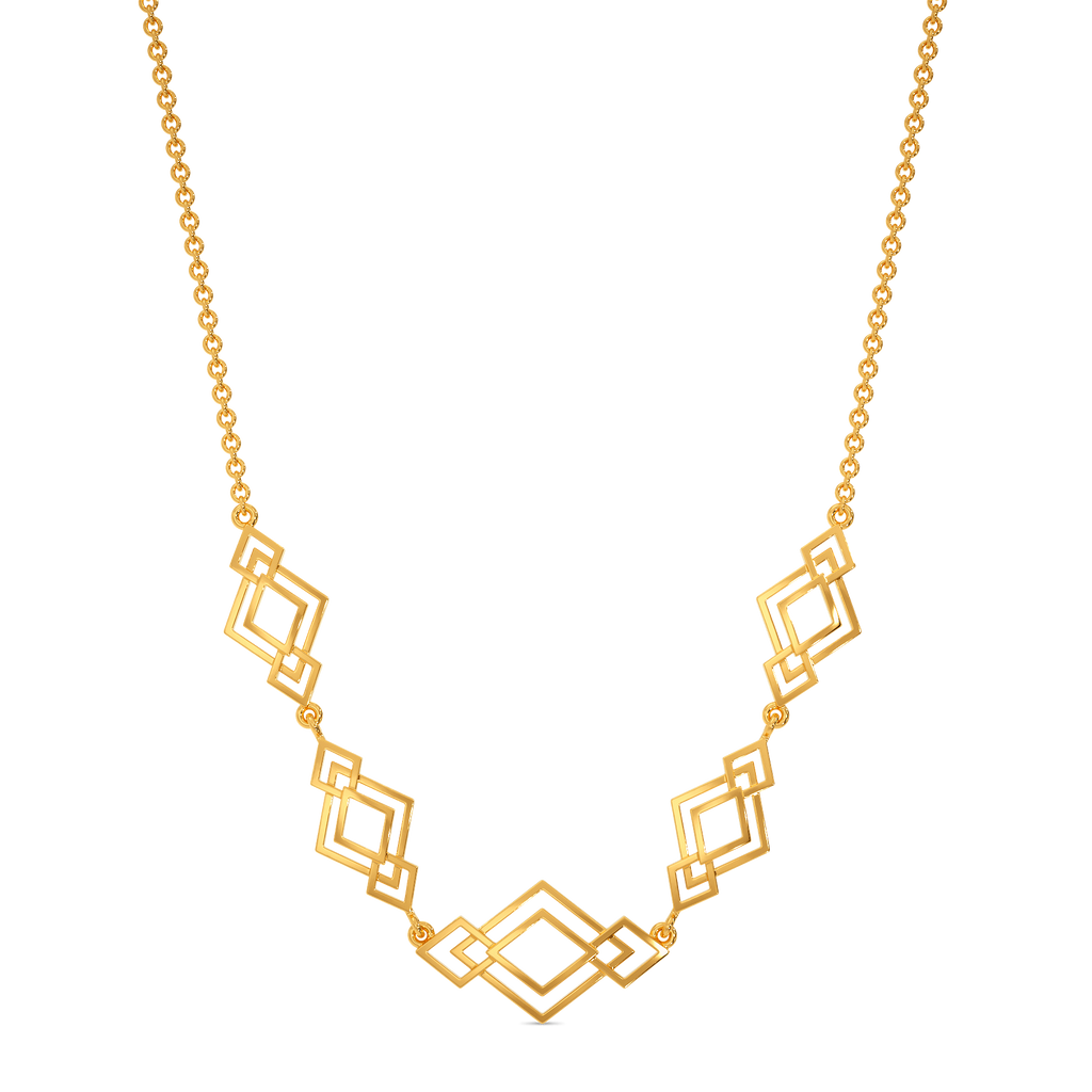Rhombo Layer Gold Necklaces