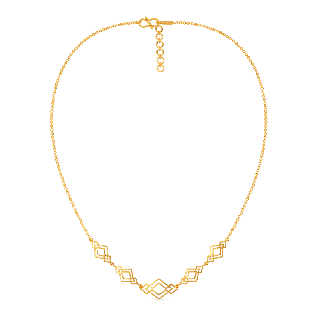Rhombo Layer Gold Necklaces