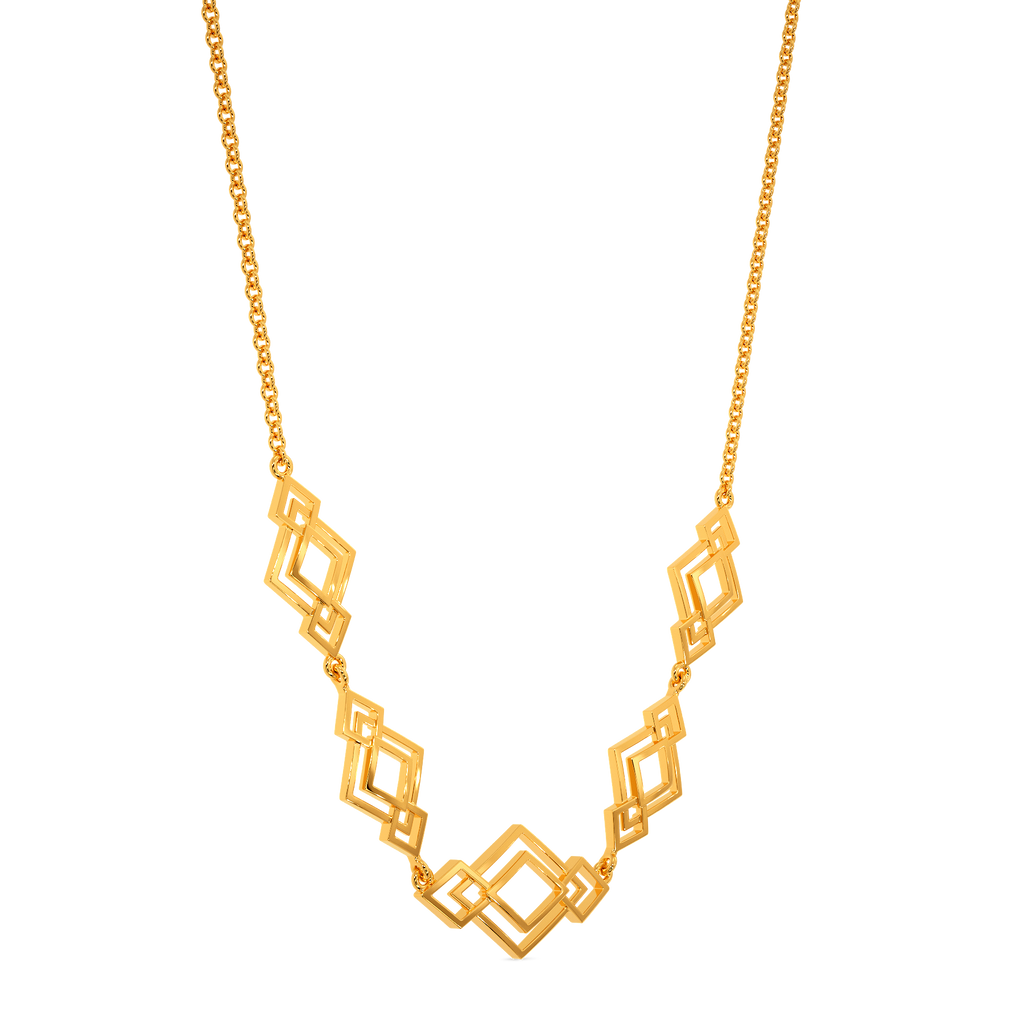 Rhombo Layer Gold Necklaces