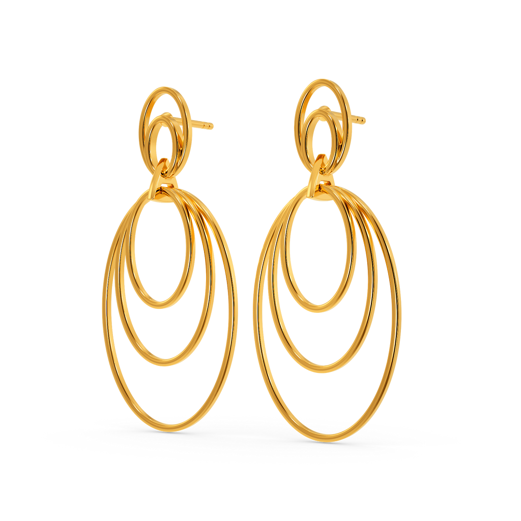 Tiered Treasures Gold Earrings