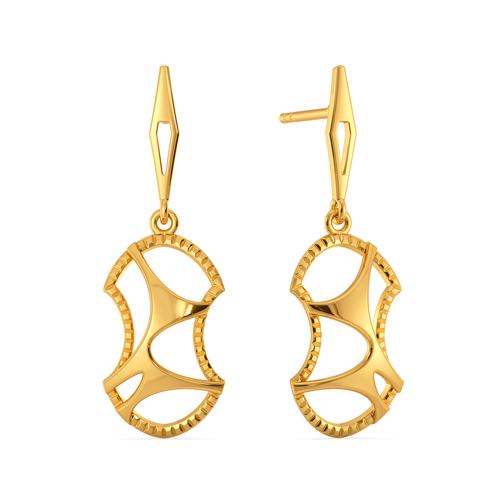 Caught in Cutouts Gold Earrings