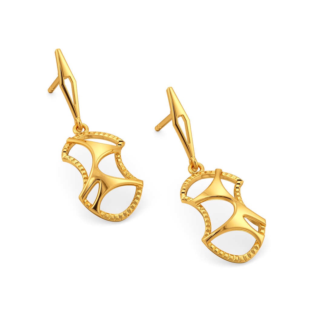 Caught in Cutouts Gold Earrings