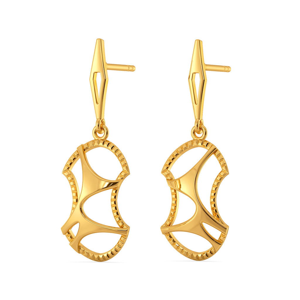 Caught in Cutouts Gold Earrings