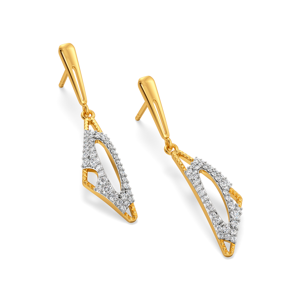 Modern Trendy Cutout Diamond Earrings