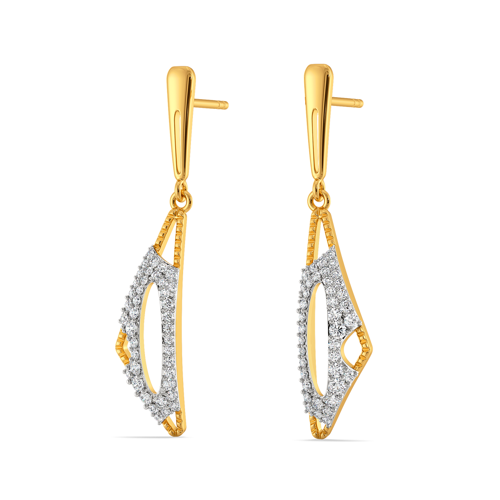 Modern Trendy Cutout Diamond Earrings
