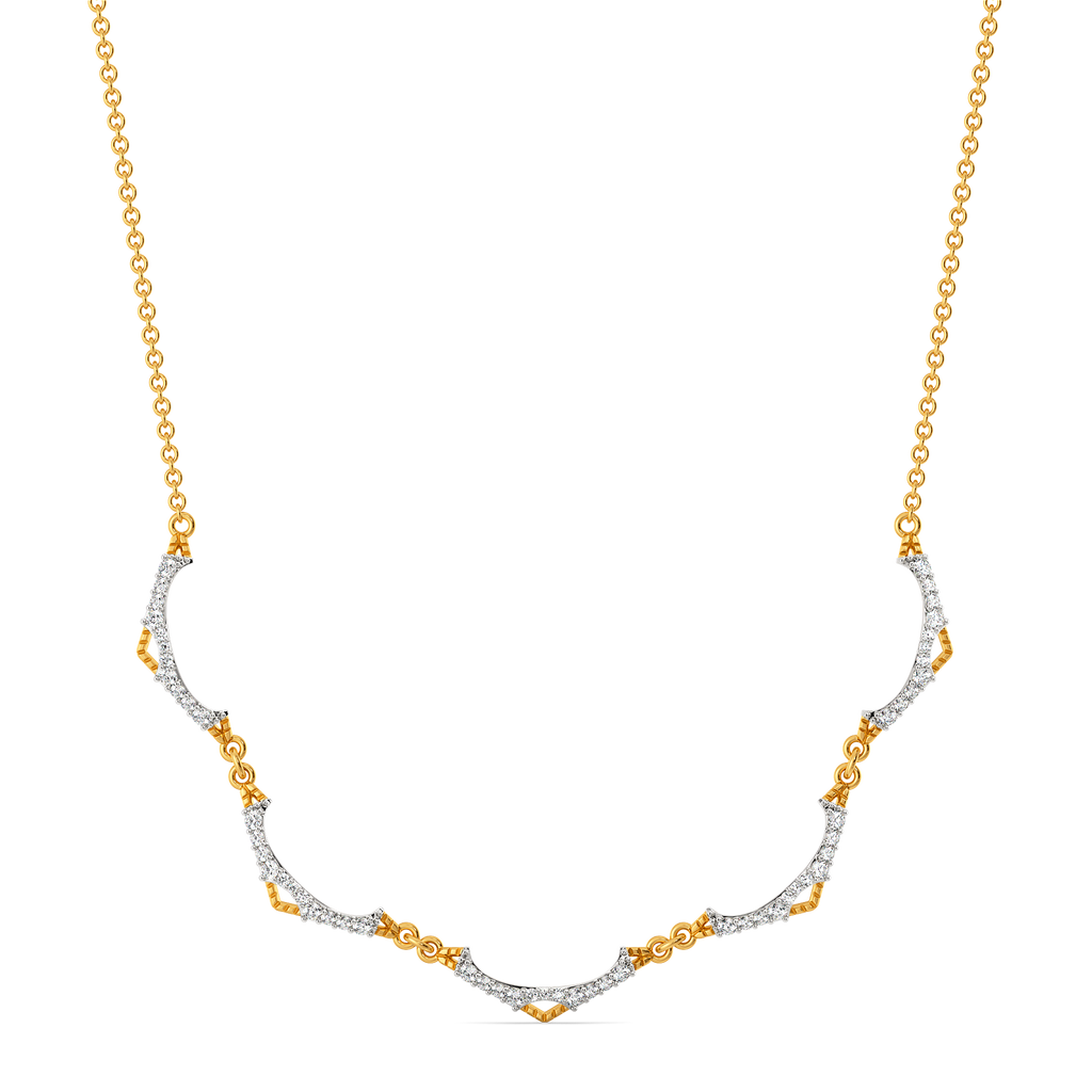Modern Trendy Cutout Diamond Necklaces