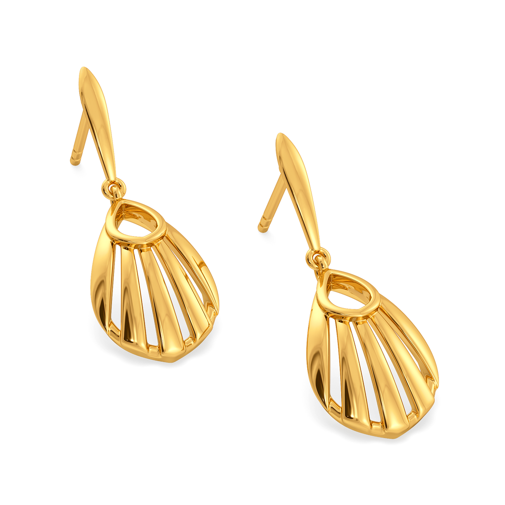 Plentiful Pleats Gold Earrings