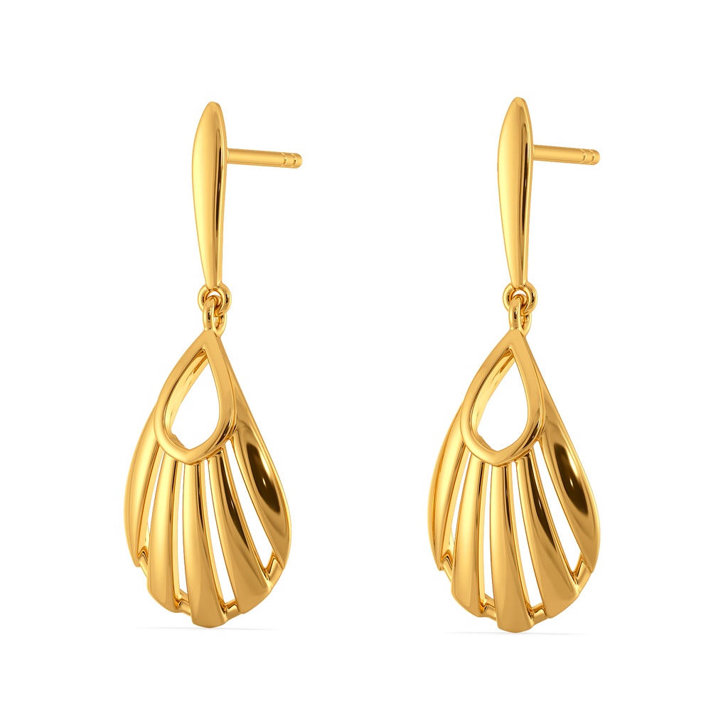 Plentiful Pleats Gold Earrings
