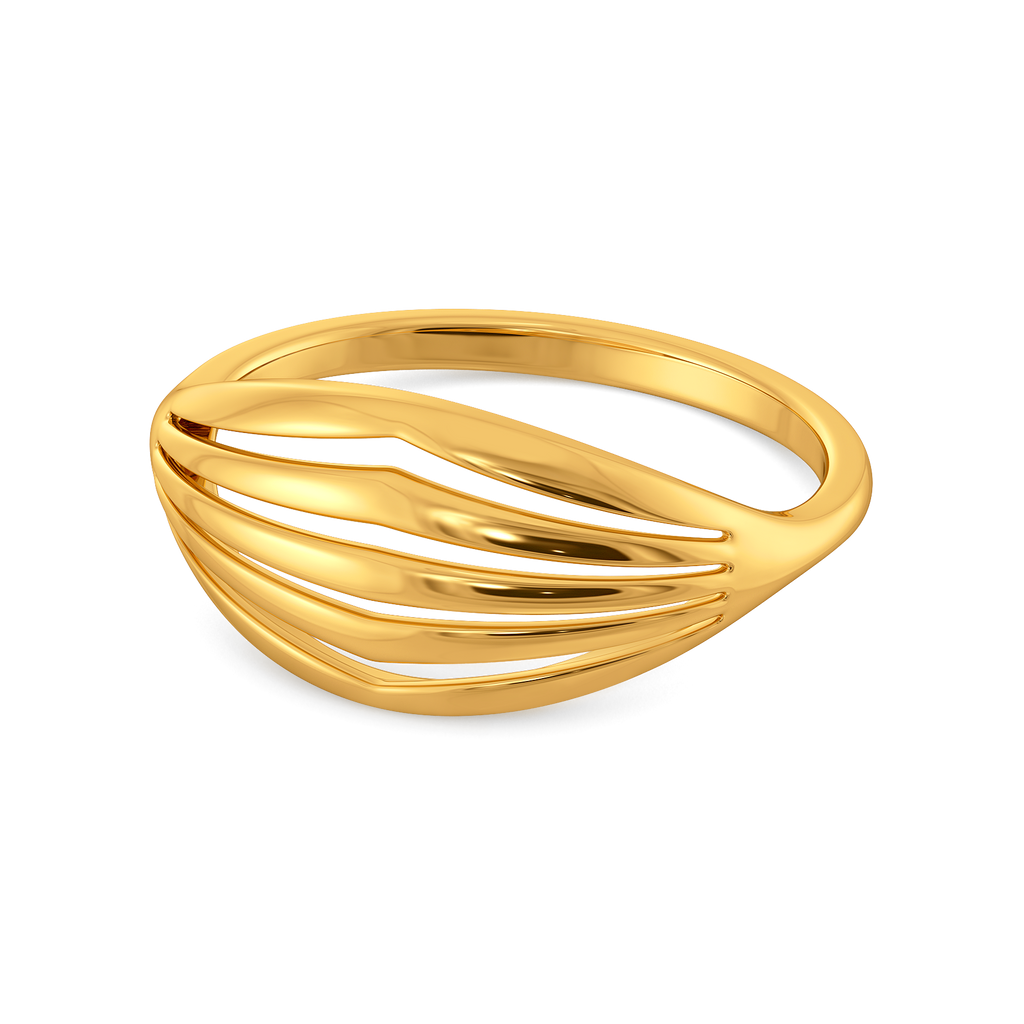 Plentiful Pleats Gold Rings