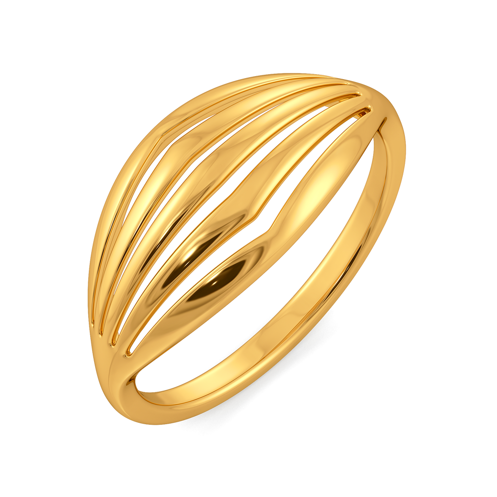 Plentiful Pleats Gold Rings