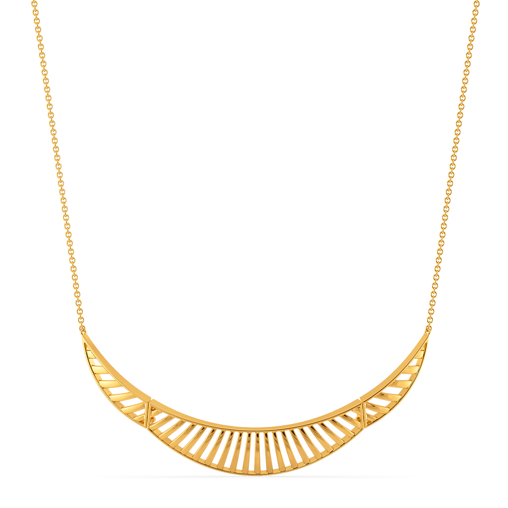 Plentiful Pleats Gold Necklaces
