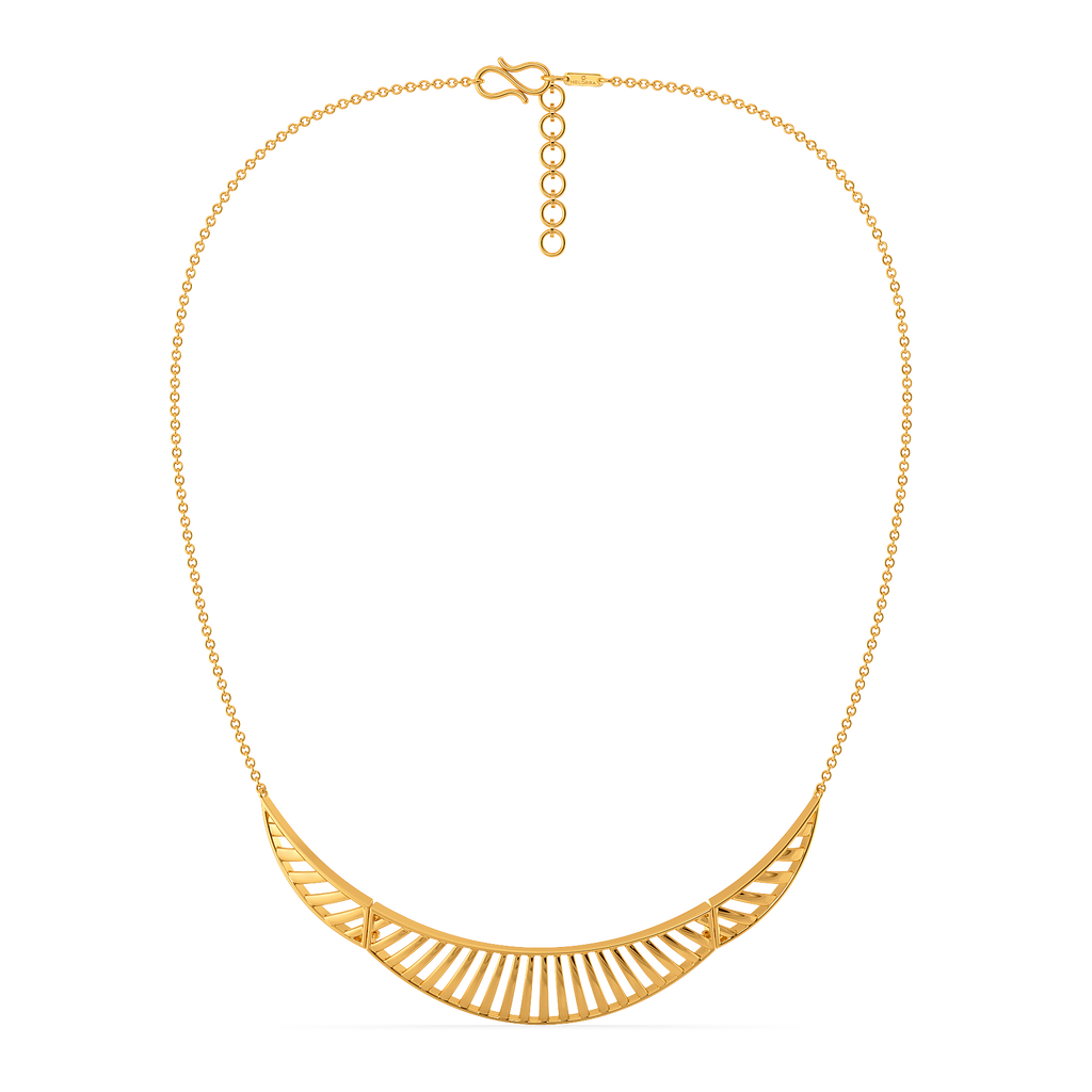Plentiful Pleats Gold Necklaces