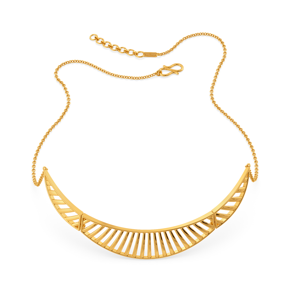Plentiful Pleats Gold Necklaces