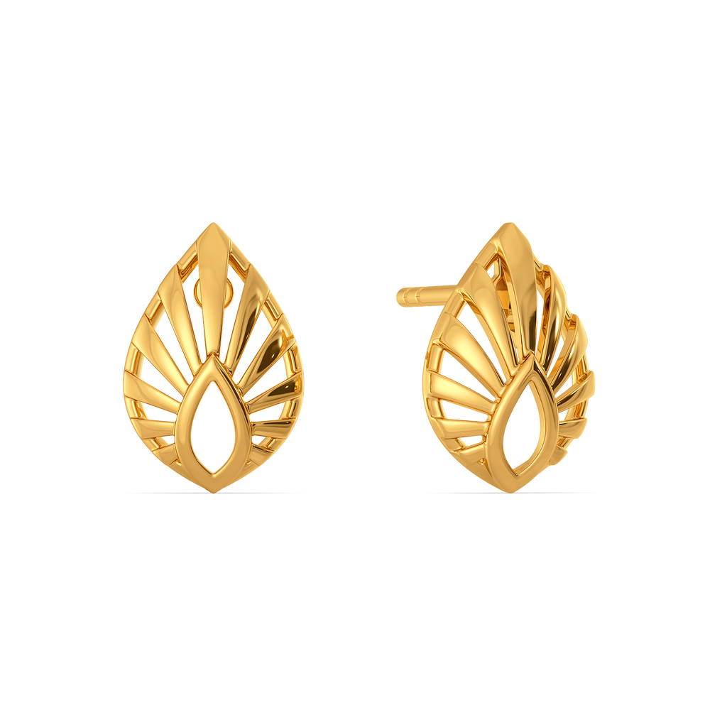 Plentiful Pleats Gold Earrings