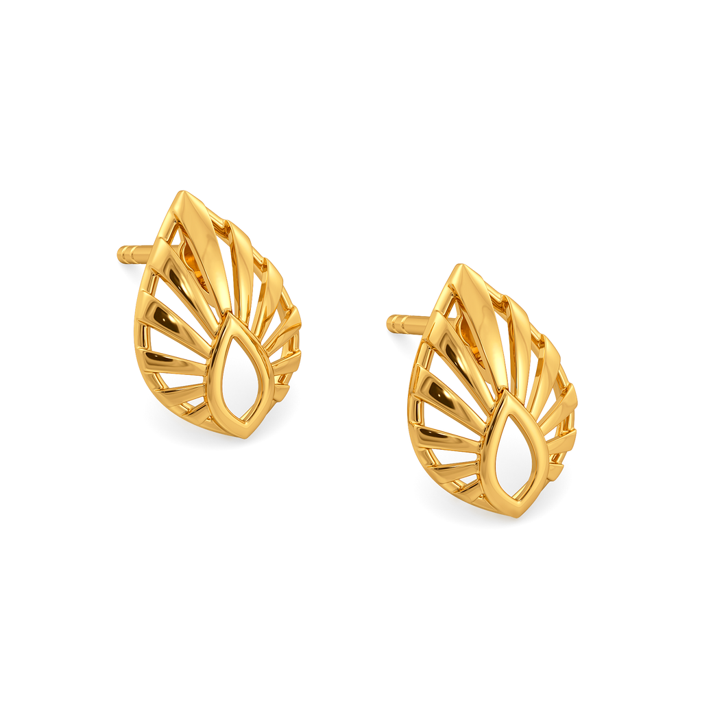 Plentiful Pleats Gold Earrings