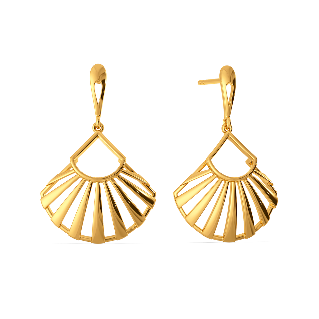 Perfectly Pleated Gold Earrings