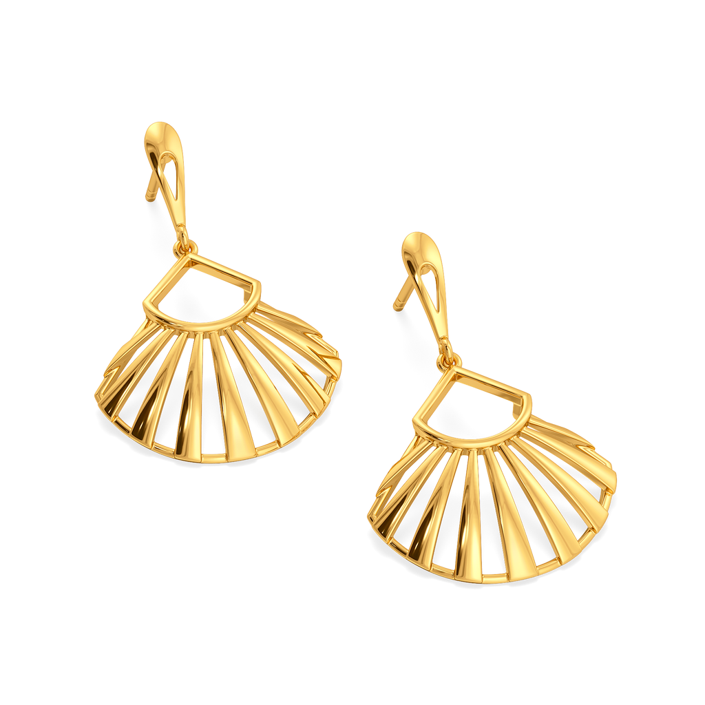 Perfectly Pleated Gold Earrings