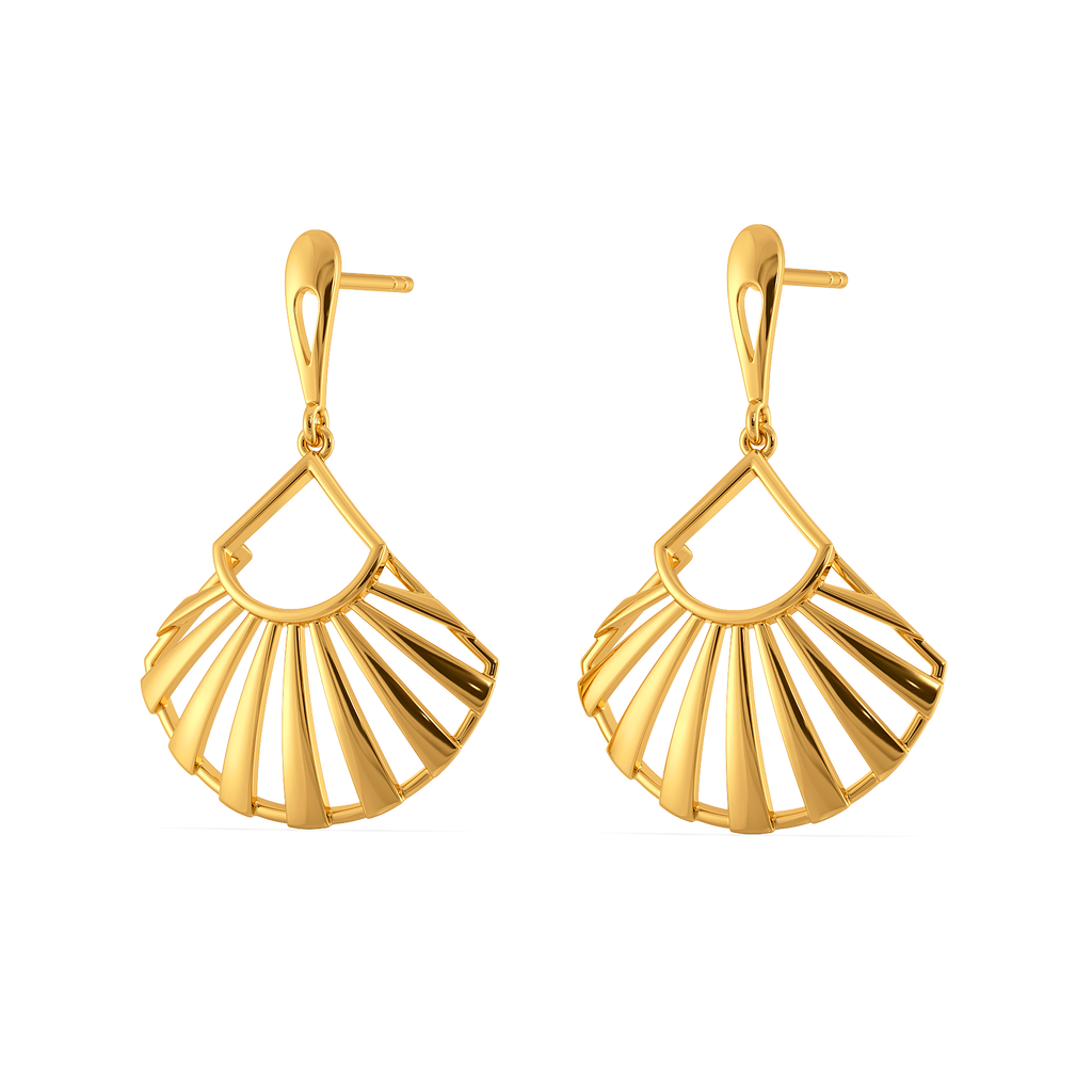 Perfectly Pleated Gold Earrings