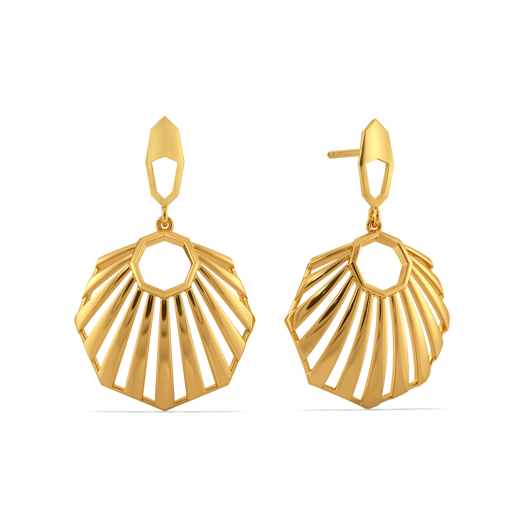 Nostalgic Nod to Pleats Gold Earrings