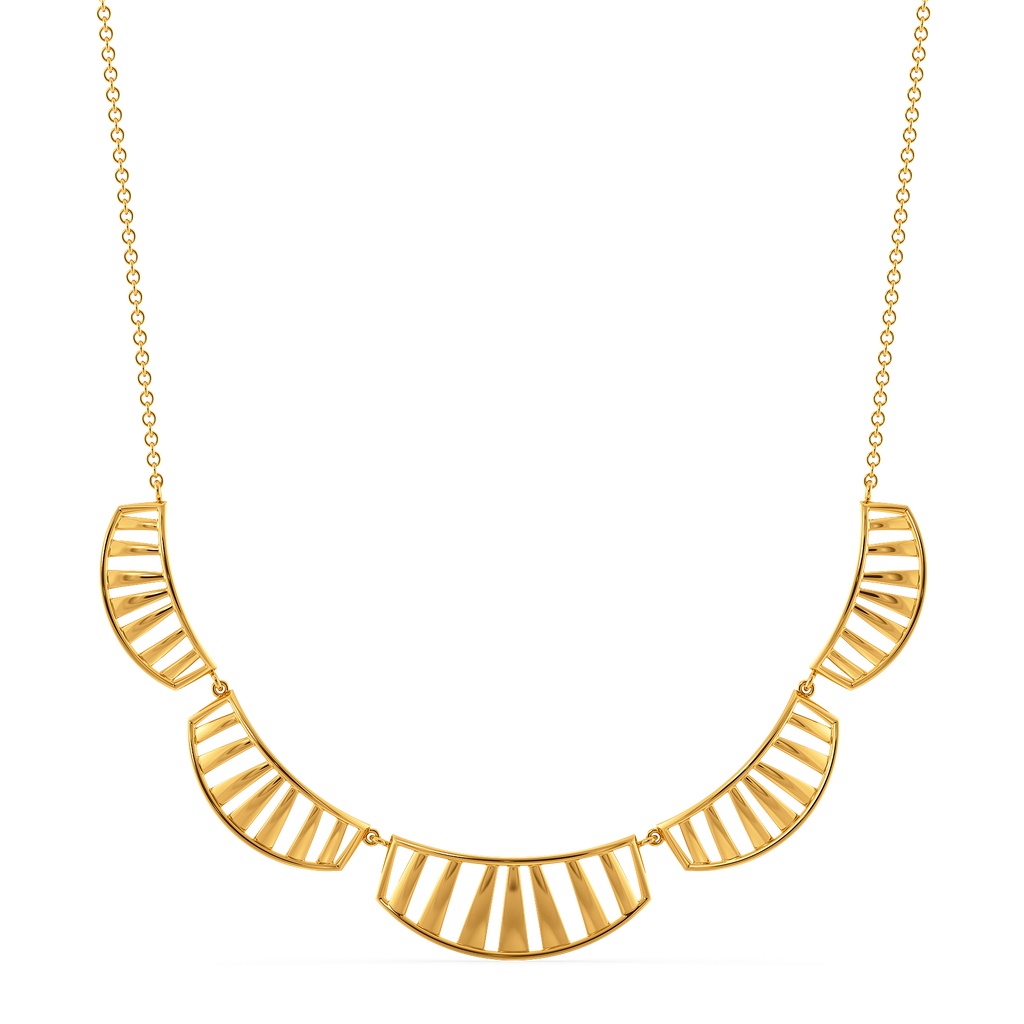 Nostalgic Nod to Pleats Gold Necklaces