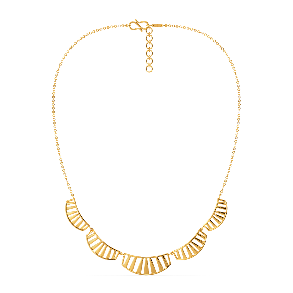 Nostalgic Nod to Pleats Gold Necklaces