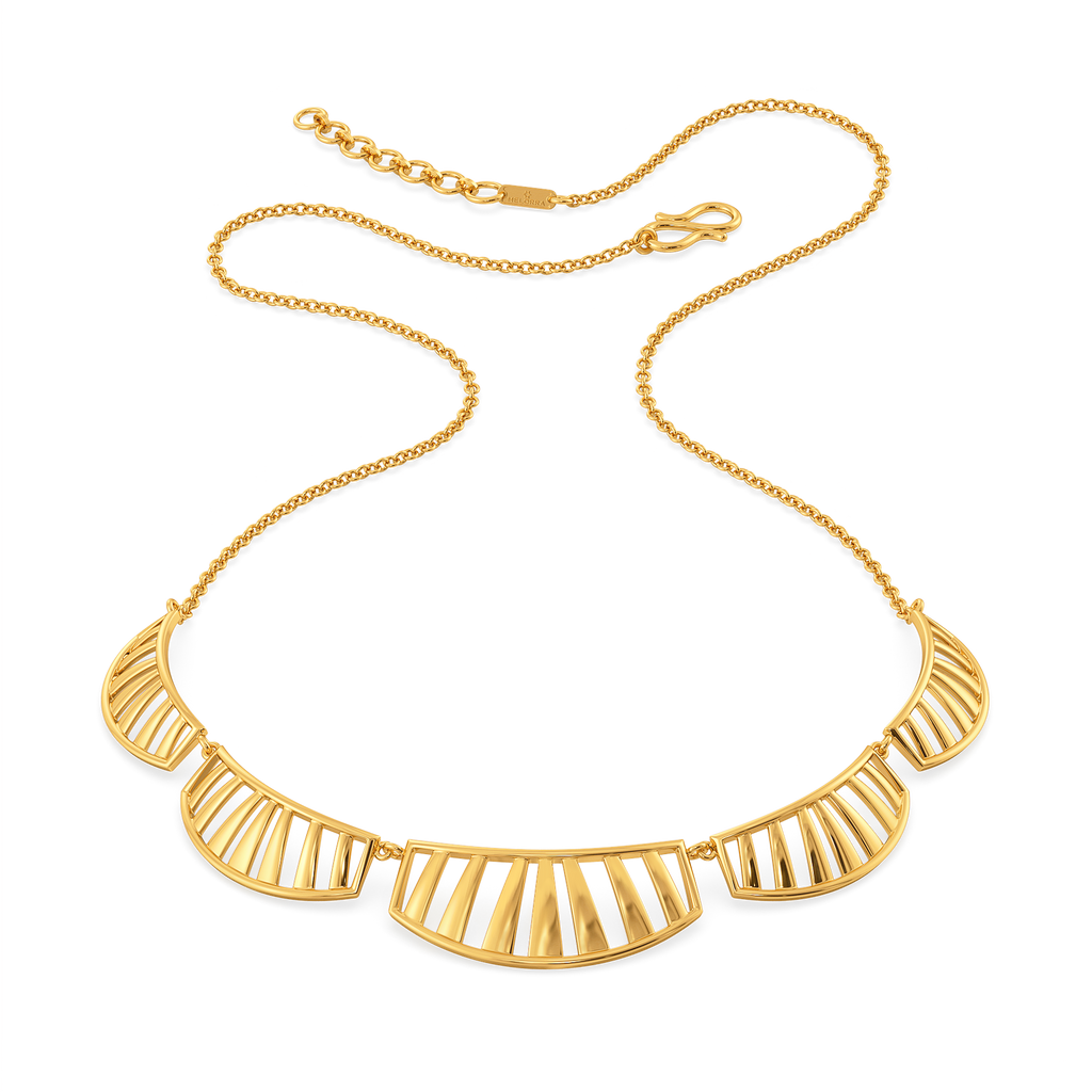 Nostalgic Nod to Pleats Gold Necklaces