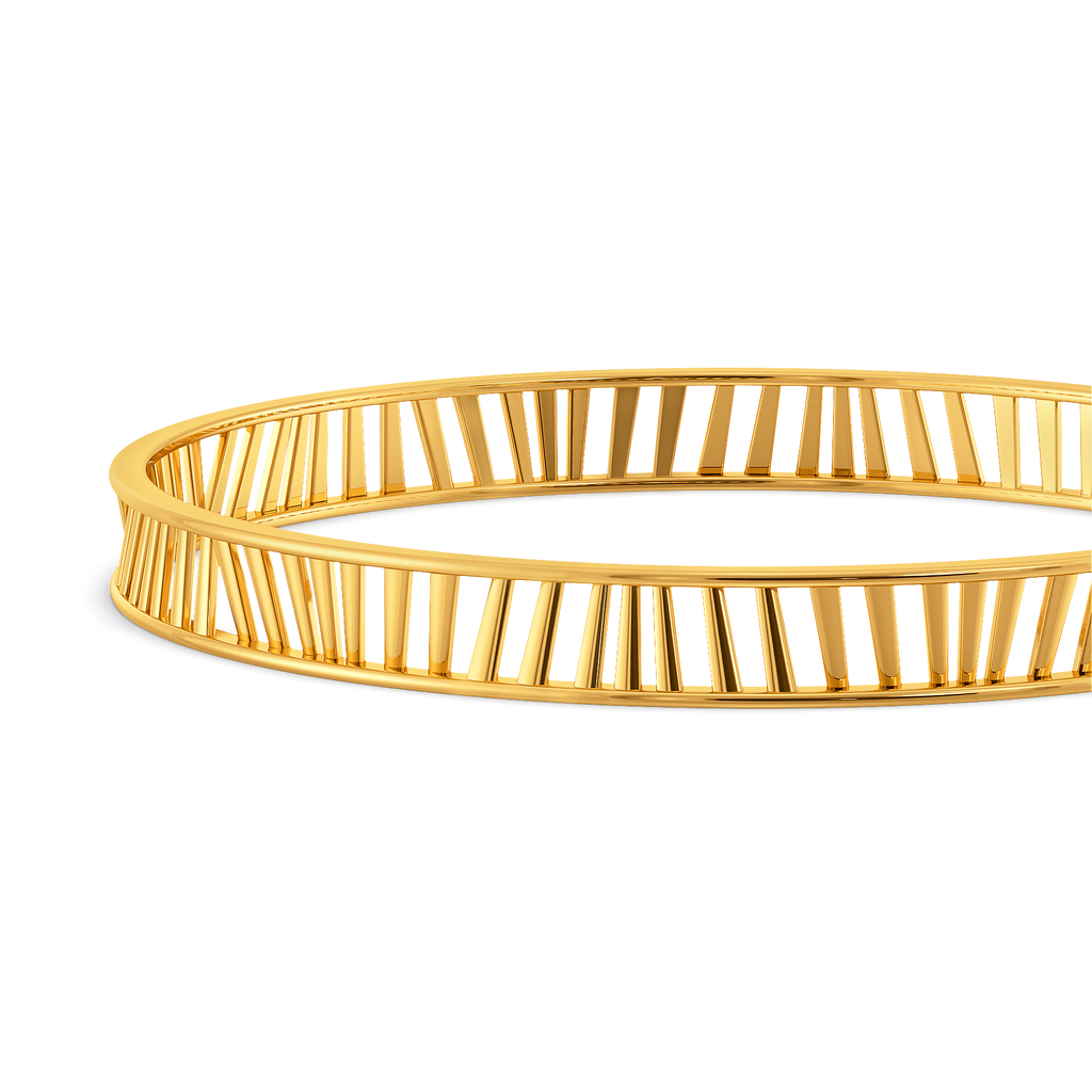 Nostalgic Nod to Pleats Gold Bangles