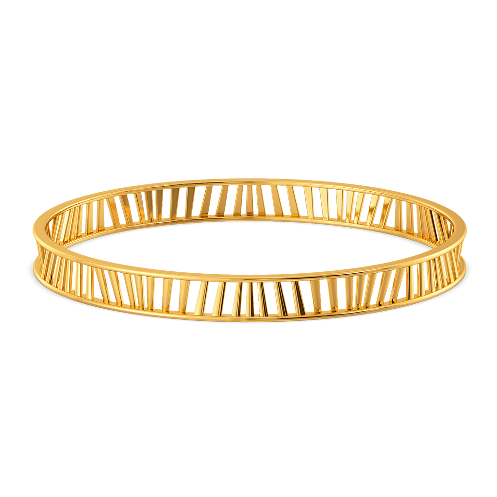 Nostalgic Nod to Pleats Gold Bangles