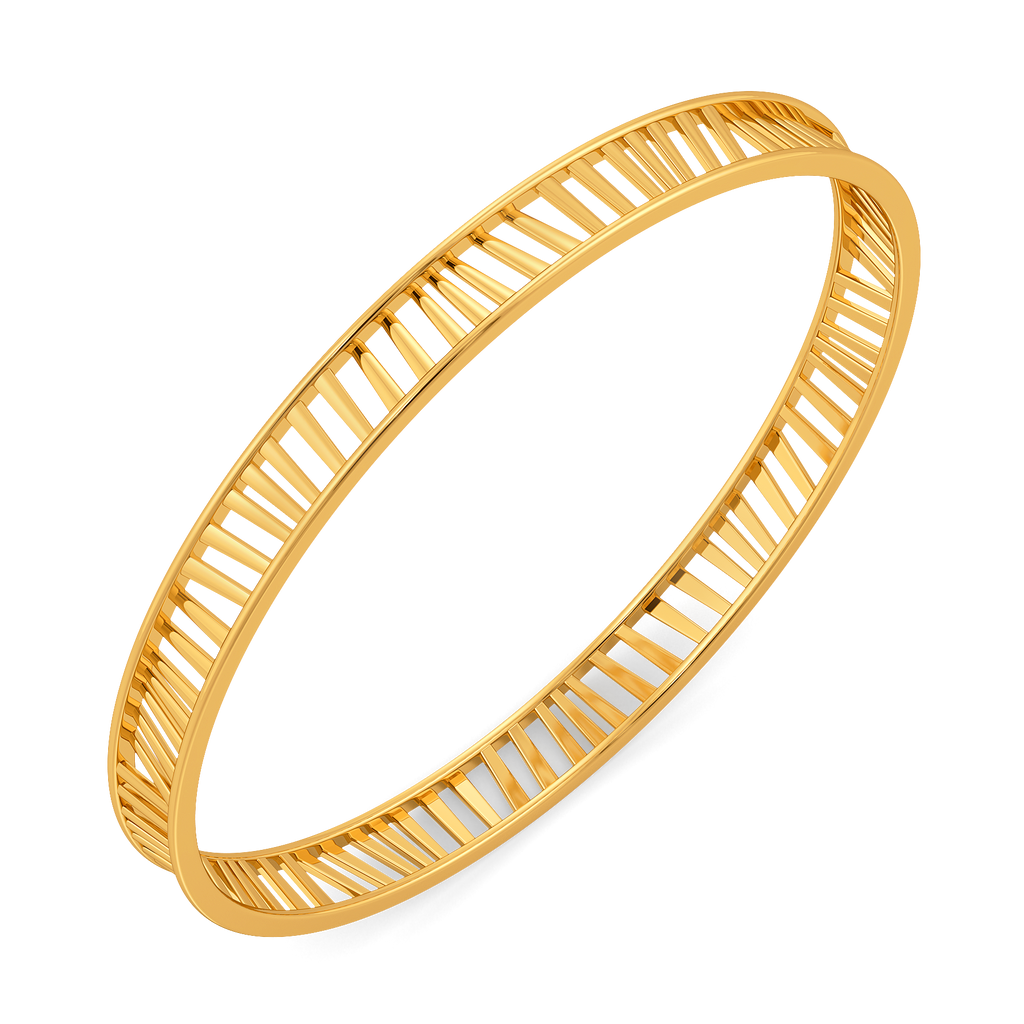 Nostalgic Nod to Pleats Gold Bangles