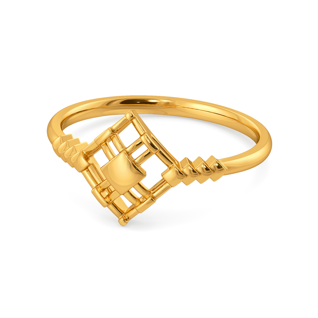 Think Plaid  Gold Rings