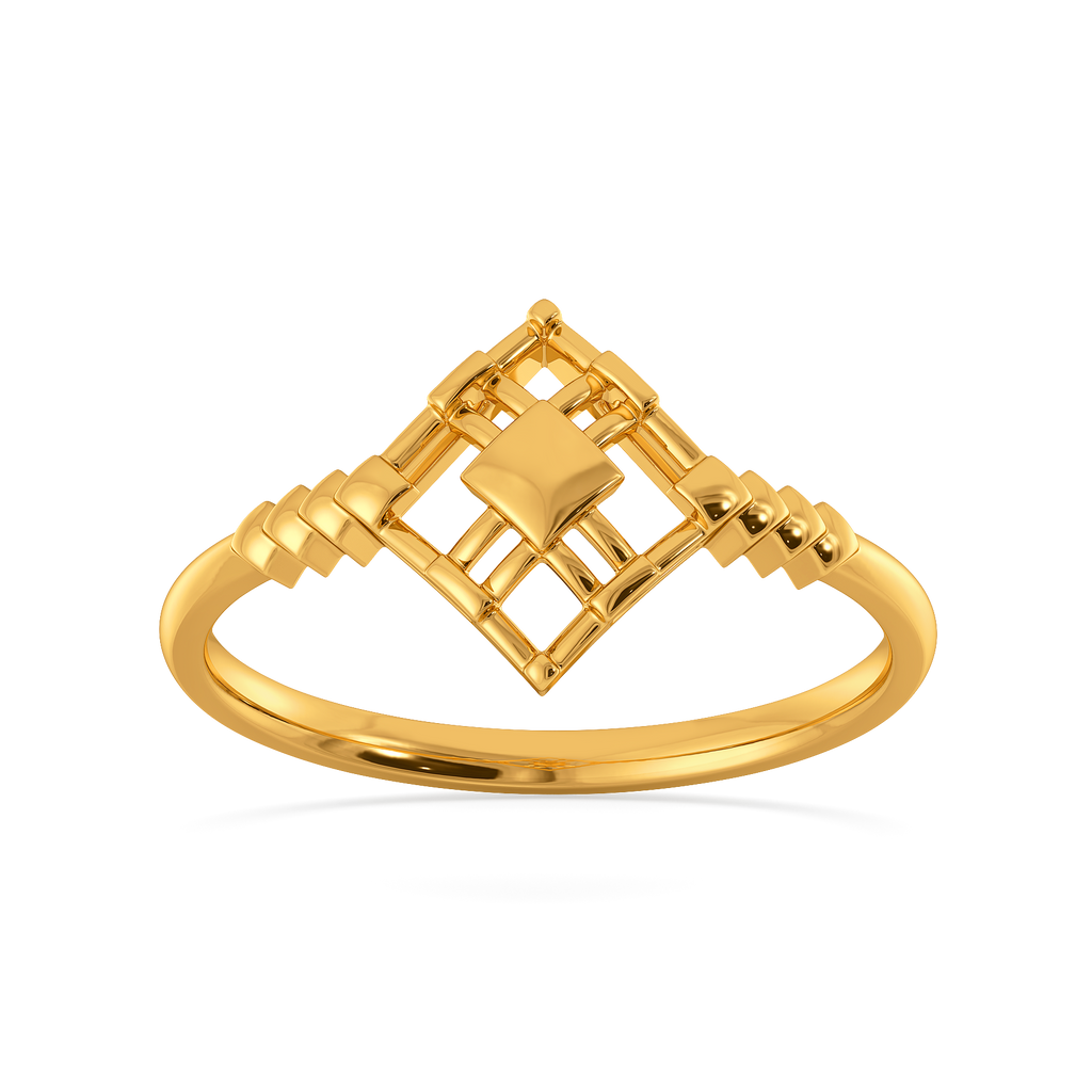 Think Plaid  Gold Rings