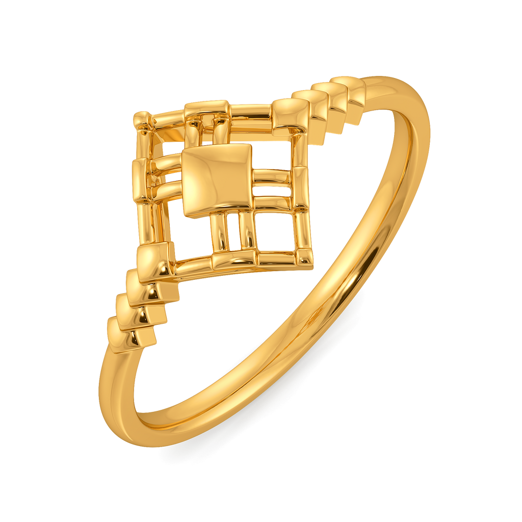 Think Plaid  Gold Rings