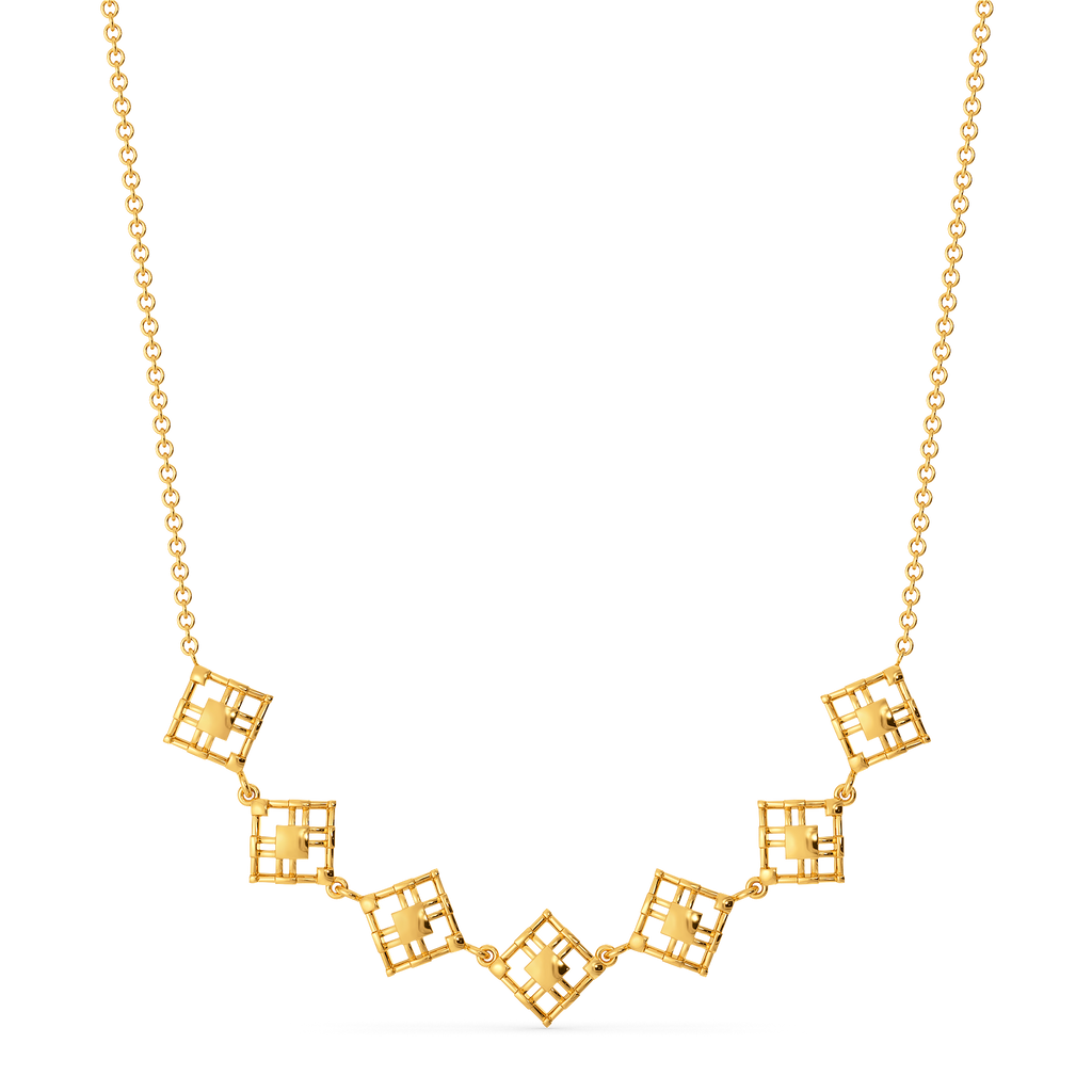 Think Plaid  Gold Necklaces
