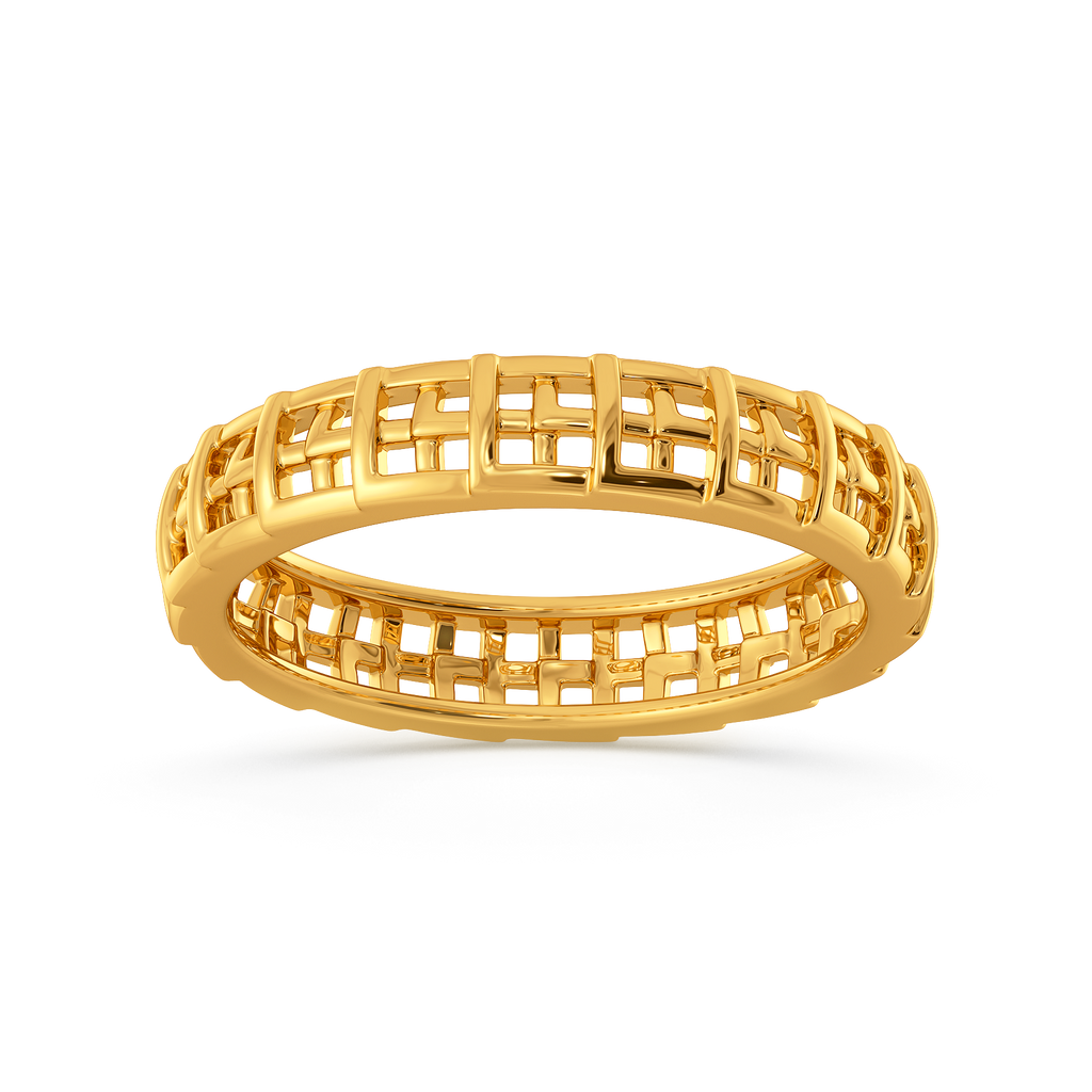 Trend in Plaid Gold Rings