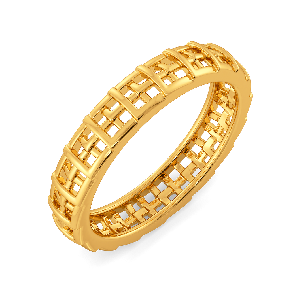 Trend in Plaid Gold Rings